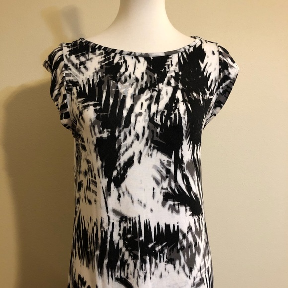 Apt. 9 Soft Abstract Print Black White Grey Dress - Picture 2 of 11